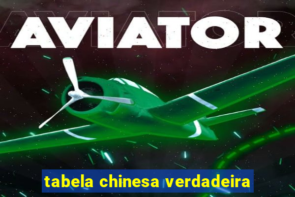 tabela chinesa verdadeira