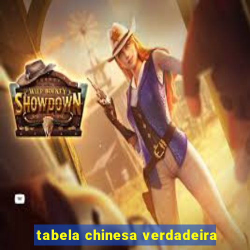 tabela chinesa verdadeira