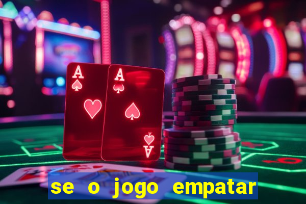 se o jogo empatar hoje quem ganha