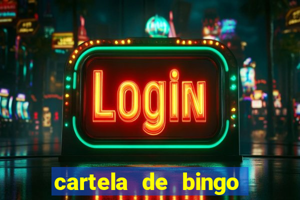 cartela de bingo cha de bebe